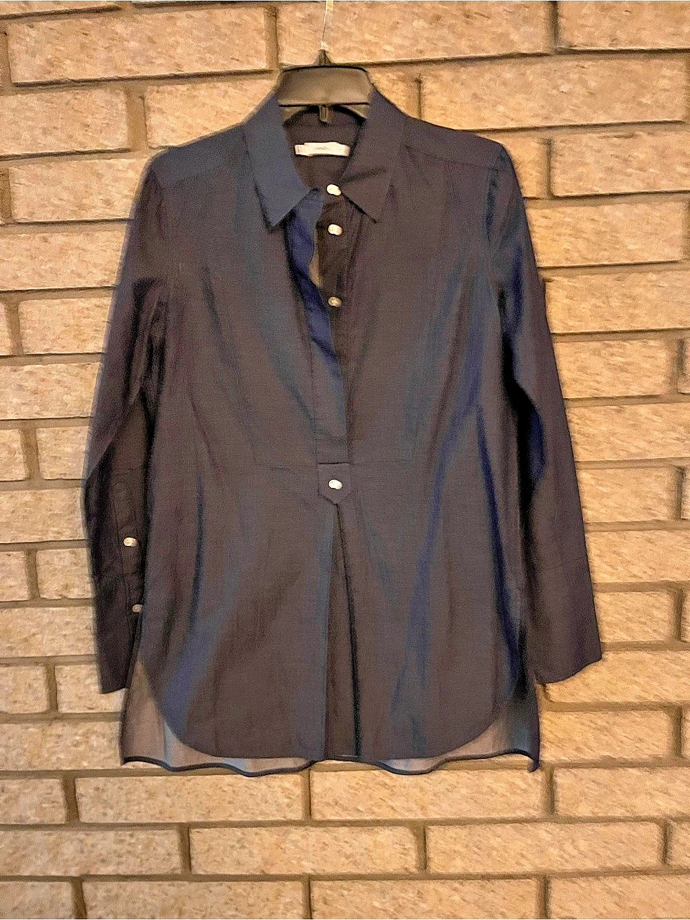 Vince Long Sleeve Button Down in Black Like New